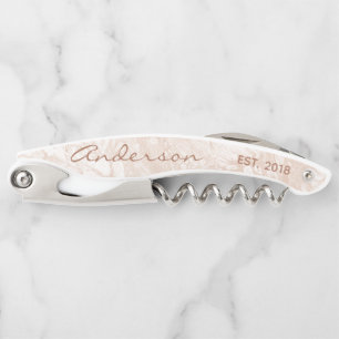 Tire-bouchon Élégant, moderne, perruques beiges et texte person