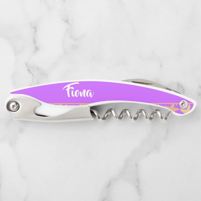 Tire-bouchon Élepée colorée sur le violet (Devant)