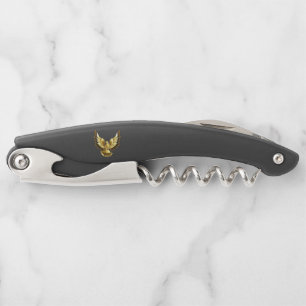 Tire-bouchon Faux Gold Foil Peace Dove en noir