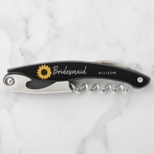 Tire-bouchon Femme de chambre rustique tournesol personnalisé
