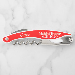 Tire-bouchon Femme de Mariage rouge d'honneur