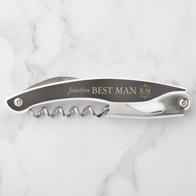 Tire-bouchon Fine Filigree Gold Mariage Best Man ID871 (Dos)