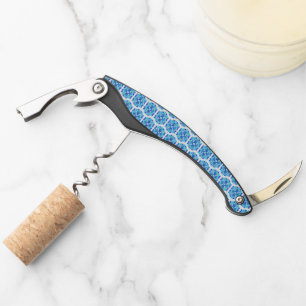 Tire-bouchon Fleurs bleues, motif de fleurs, motif floral