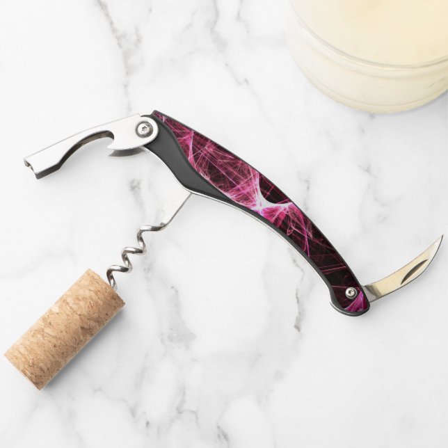 Tire-bouchon Girl Punk Rock Pink Energy Waves (Devant)