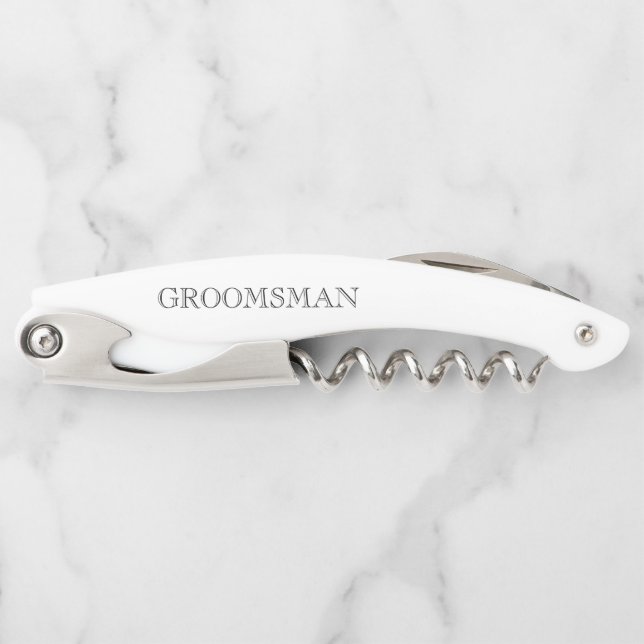Tire-bouchon Groomsman Cadeau Mariage Date Classique Bachelor P (Devant)