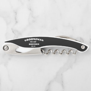 Tire-bouchon Groomsmen Proposition Verre, toiletteur pour une j