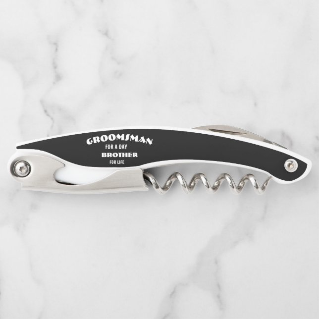 Tire-bouchon Groomsmen Proposition Verre, toiletteur pour une j (Devant)