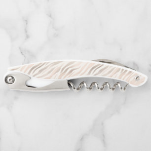 Tire-bouchon Imprimé animal léopard crème rose