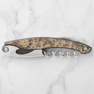Tire-bouchon Jardin de roses botaniques vintage et motif papill