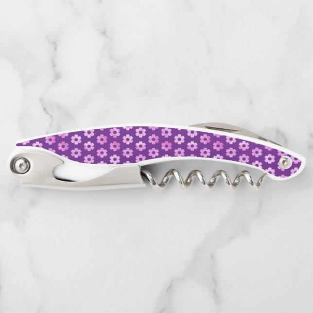 Tire-bouchon Joli Motif de fleurs violettes (Devant)