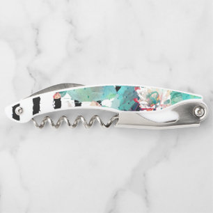 Tire-bouchon Jolie aquarelle cactus design floral et rayures