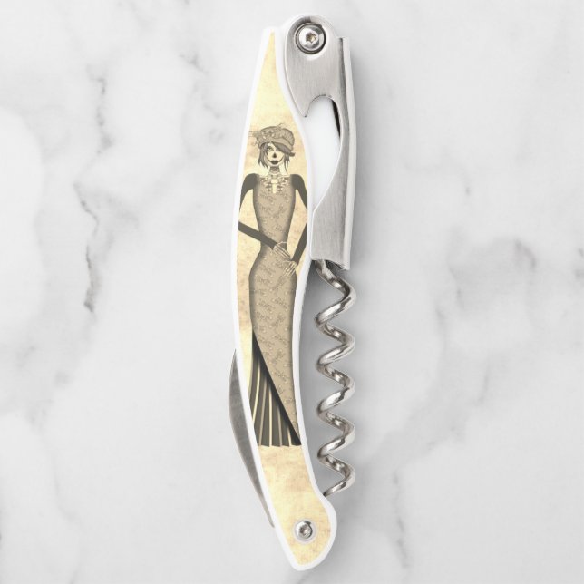 Tire-bouchon Jour de la poupée morte de squelette de Catrina (Dos)