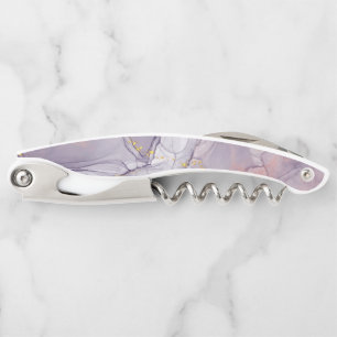 Tire-bouchon Marbre violet et or