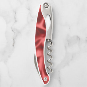Tire-bouchon Mariage en satin faux romantique rouge passion