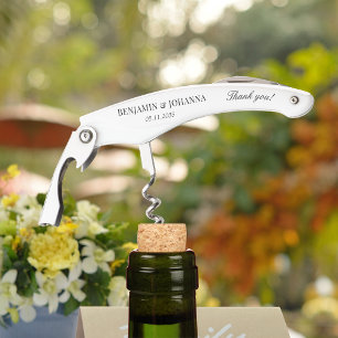 Tire-bouchon Merci Mariage élégant Faveurs Personnalisées
