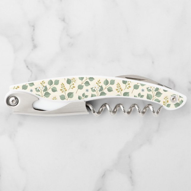 Tire-bouchon Modèle sans couture d'eucalyptus floral (Devant)