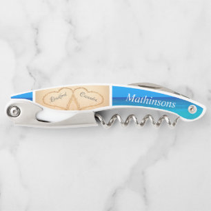 Tire-bouchon Monogramme de la servante du mariage Hearts