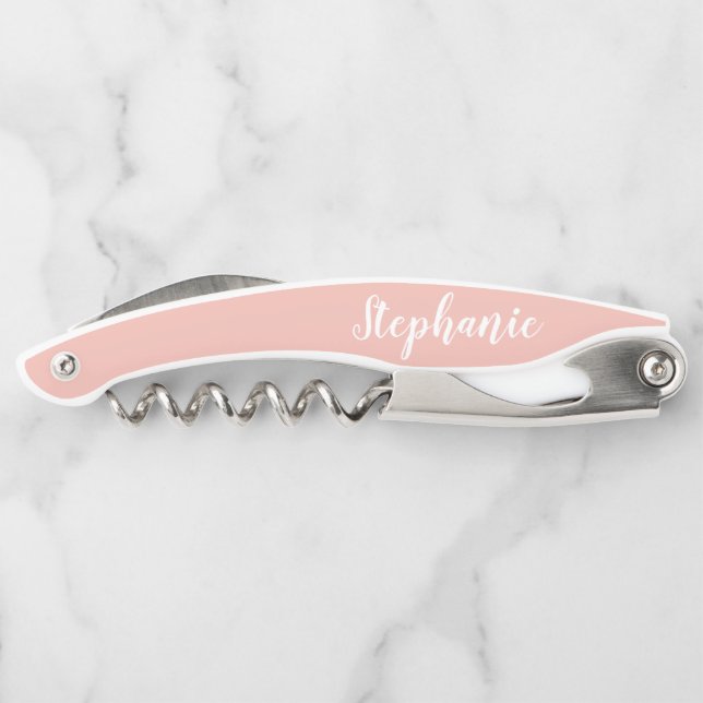 Tire-bouchon Monogramme de script personnalisé rose Gold (Dos)