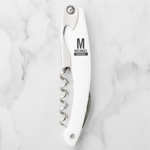 Tire-bouchon Monogramme et nom personnalisés du garçon d'honneu