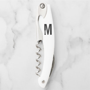 Tire-bouchon Monogramme et nom personnalisés modernes