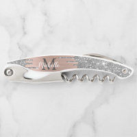 Monogramme métallisé rose gold avec gouttes de pai