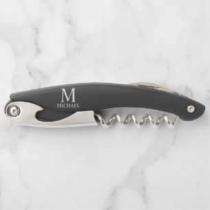 Tire-bouchon Monogramme personnalisé et nom Waiter's Corkvis