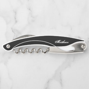 Tire-bouchon Monogramme personnalisé noir homme Vis-bouchon d'