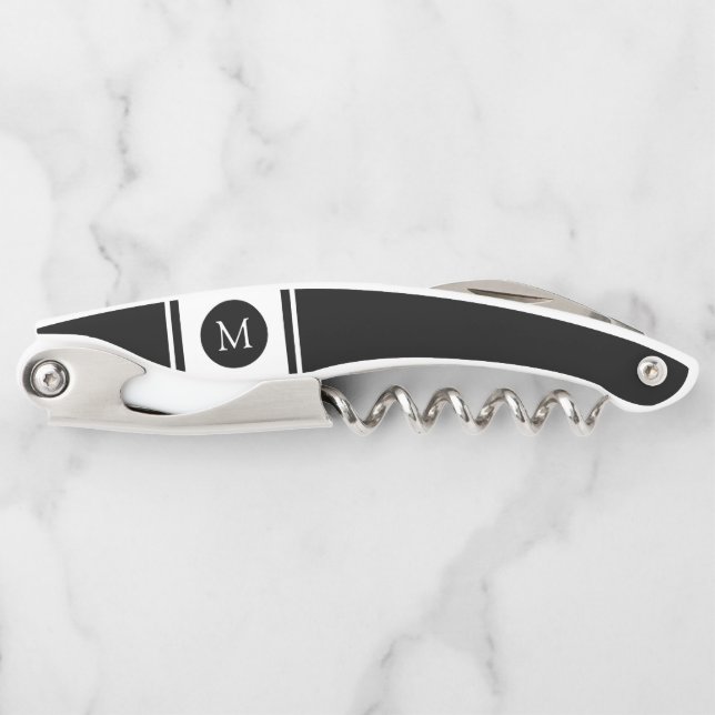 Tire-bouchon Monogramme Rayures Sport B & N (Devant)