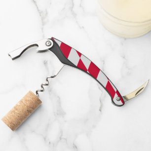 Tire-bouchon Motif du drapeau diamant de Bavière rouge et blanc