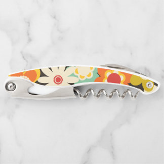 Tire-bouchon Motif floral mignon rétro coloré vif