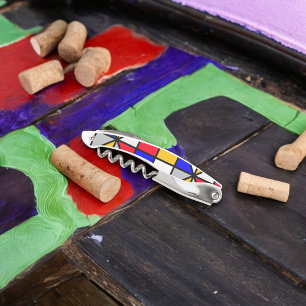 Tire-bouchon Motif géométrique Carré multicolore