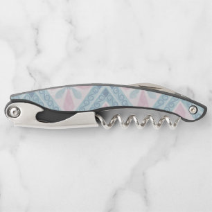 Tire-bouchon Motif géométrique diamant bleu