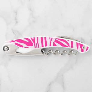 Tire-bouchon Motif imprimé zèbre rose