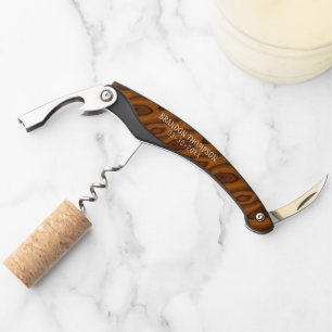 Tire-bouchon Motif personnalisé de grain de bois marron
