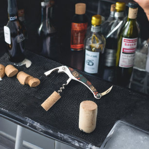 Tire-bouchon Motif rose et Feuille