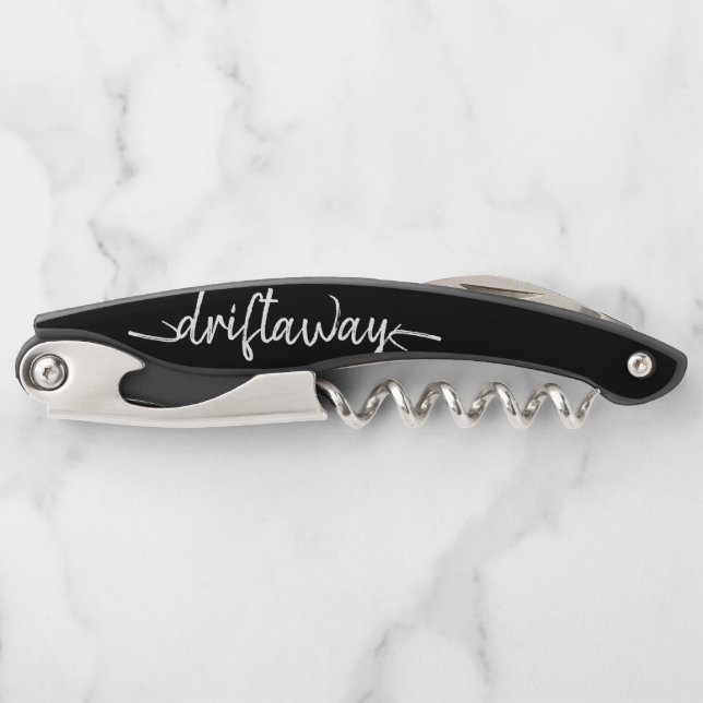 Tire-bouchon nautique DRIFT AWAY lettrage script (Devant)