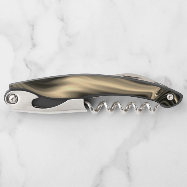 Tire-bouchon Ondulations en bronze sur arrière - plan beige bru (Devant)