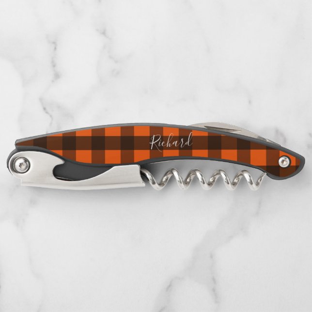 Tire-bouchon Orange and Black Checker (Devant)