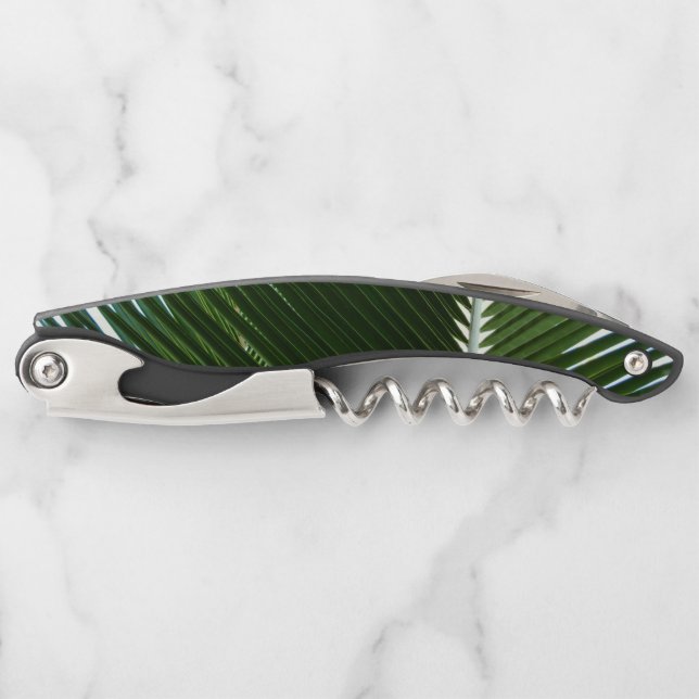 Tire-bouchon Overlapping Palm Fronds Tropical Green Abstract (Devant)