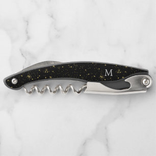Tire-bouchon Paillettes et scintillements faux noir et or