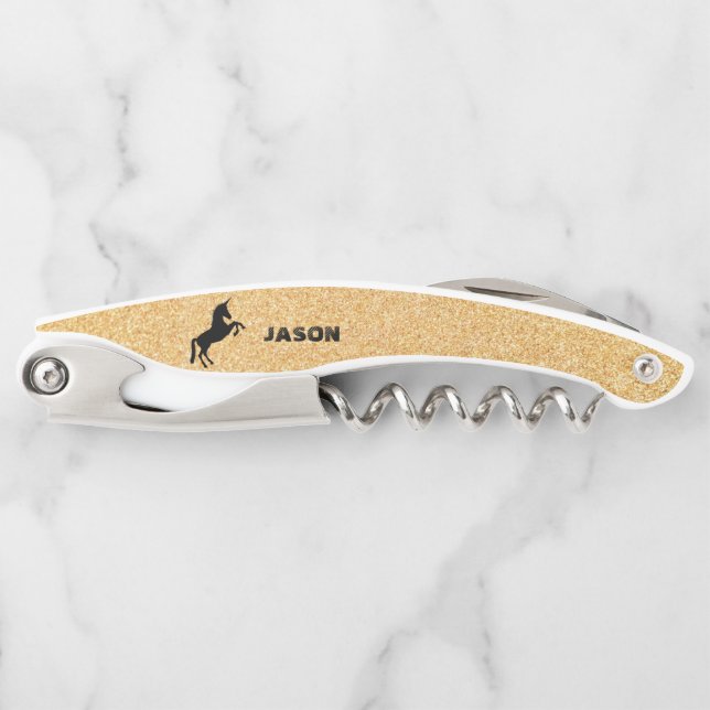 Tire-bouchon Parties scintillant Et Unicorne (Devant)