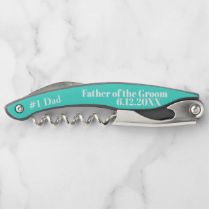 Tire-bouchon Père du mariage de turquoise de marié