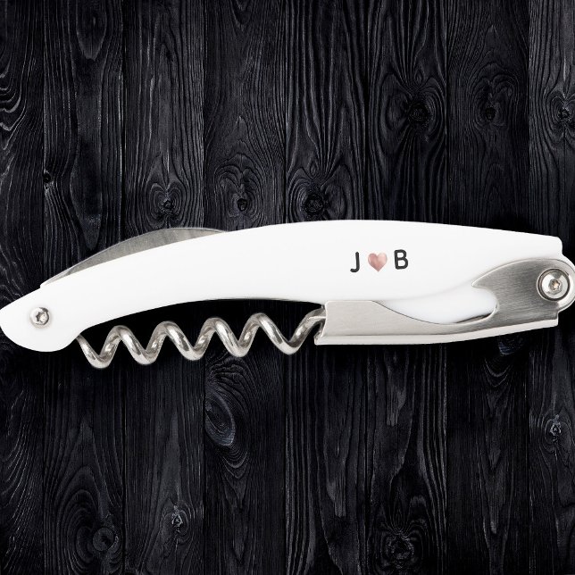 Tire-bouchon Personalized Wedding Custom Heart Couple Monogram (Créateur téléchargé)