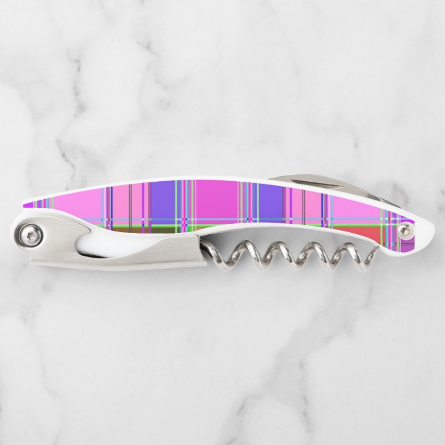 Tire-bouchon Pink tartan Fabric Pattern Cloth Madras (Devant)