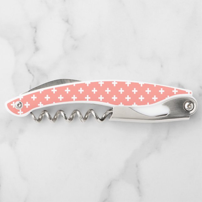 Tire-bouchon Polka blanche croise sur la pêche (Dos)