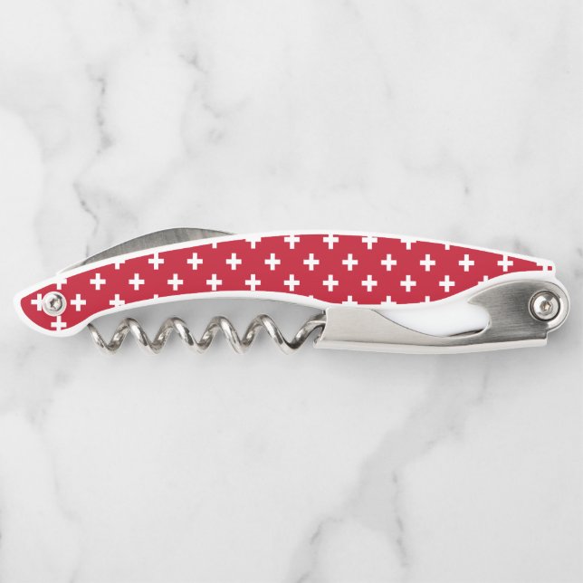 Tire-bouchon Polka blanche croise sur rouge (Dos)