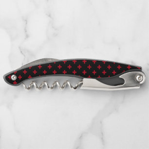 Tire-bouchon Polka rouge croise sur noir