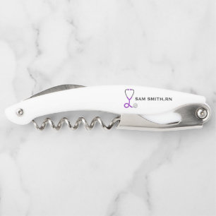 Tire-bouchon Pour les médecins et infirmières Violet Stethoscop