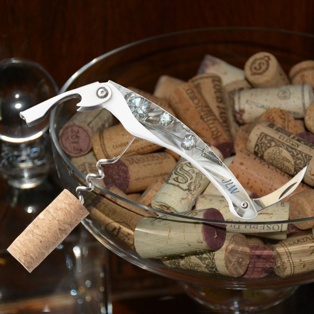 Tire-bouchon Rhinestone Vintage Art Déco avec Initiales (Créateur téléchargé)