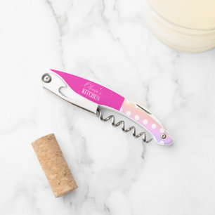 Tire-bouchon Rose Clair et Poka Points